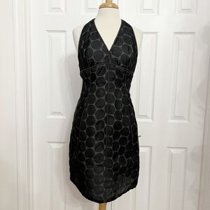 Charles Chang Lima Redux Womens Black Geometric Pattern Halter Dress XS